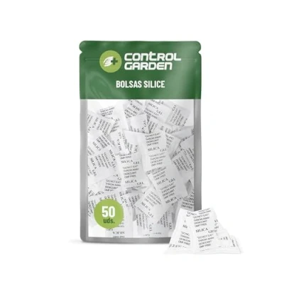 Imagen de CONTROL GARDEN 50 Bolsas Antihumedad de 1gr Gel Silice Bolsitas Eliminan Humedad y Malos Olores Sobres Desecantes No Tóxico Deshumidificador Natural