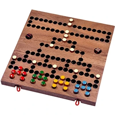 Imagen de LOGOPLAY Blockade Juego de Dados Estrategia salón Mesa Madera con Tablero Plegable Blanco