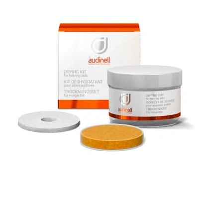 Imagen de Audinell Caja de secado para Audífonos 1 Cápsula Grande 63mm con indicador color unos 3 meses Vaso Moldes y