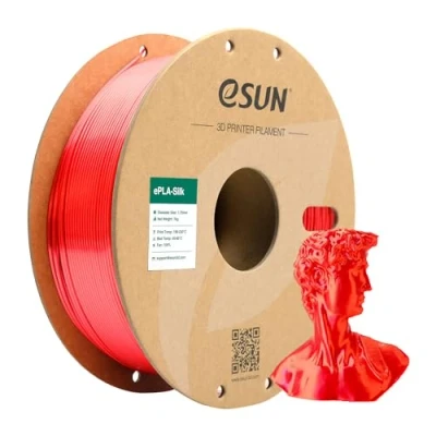 Imagen de eSUN Filamento PLA Seda 1.75mm, Sedoso Brillante Impresora 3D PLA, Precisión Dimensional +/ 0.05mm, 1KG Carrete (2.2 LBS) para de Impresión 3D, Rojo