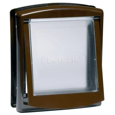 Imagen de PetSafe Staywell Original Porta para animais de estimação com 2 posições, instalação fácil, gateira no exterior ou interior, painel fecho personalizável, resistente, castanho S
