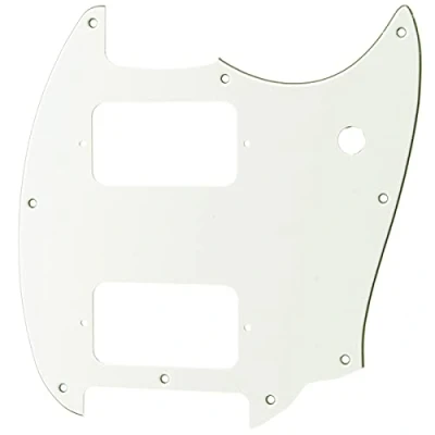 Imagen de Musiclily Pro 9 Agujero Round Corner HSH Golpeador Pickguard para Guitarra Eléctrica Squier Bullet Series Mustang, 3 capas Blanco