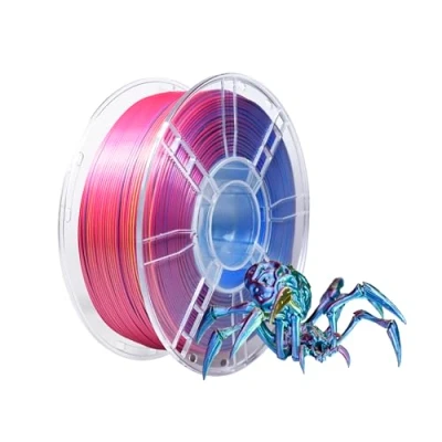 Imagen de iBOSS filamento de seda PLA Plus 1,75 mm, impresión 3D +/ 0,02 bobina 1 kg/bobina, acabado alto brillo, rojo seda, amarillo y azul