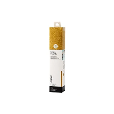 Imagen de Cricut Smart Iron On Heat Transfer Vinyl 1 Sheet 33cm x Glitter Gold, PVC, 2.7m (9ft), Cloruro de polivinilo