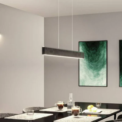 Imagen de Paulmann Lámpara colgante LED Jagun, antracita, fieltro, atenuable 3 veces