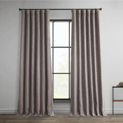 Imagen de HPD Half Price Drapes Cortinas texturizadas de Lino sintético para oscurecer la habitación, Dormitorio, 84 Pulgadas Largo (1 Panel), 50 Ancho x Largo,