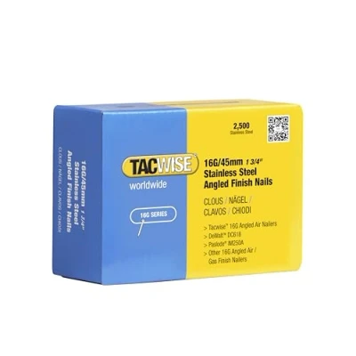 Imagen de Tacwise 1224 Clavos inclinados de acero inoxidable 16 G/45 mm, caja 2500 unidades