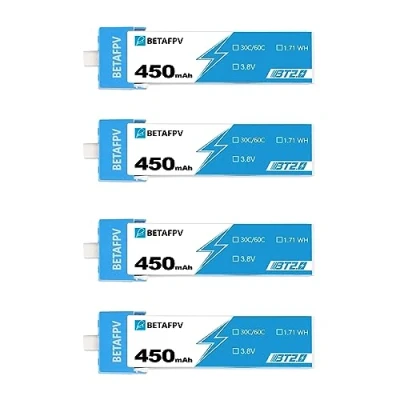 Imagen de BETAFPV 4pcs BT2.0 450mAh 1S Battery 4.35V 30C/60C FPV Lipo with Connector for Tiny Whoop Brushless Drone Like Meteor75 Tinyhawk