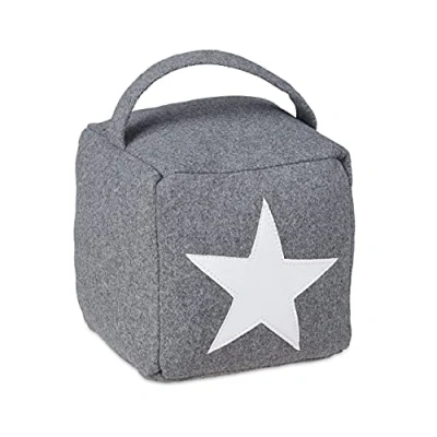 Imagen de Relaxdays Pack de 6 Topes Puerta con Asa, Tela Arena, Gris, 20 x 15 cm