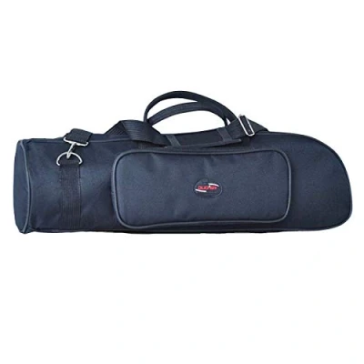 Imagen de Easnea Bolsa de transporte profesional para trompeta 600D, resistente al agua, tela Oxford, suave, acolchada, con correa ajustable el hombro, 4 colores, negro