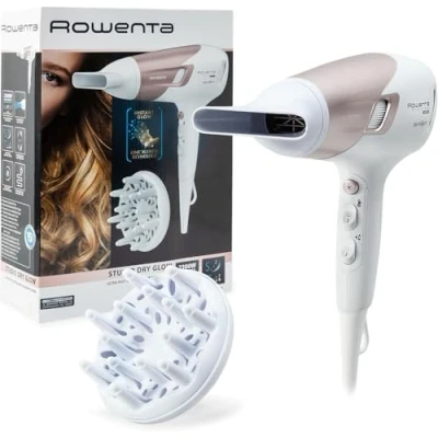Imagen de Rowenta Studio Dry CV5830 Secador de pelo 2300 W, Tecnología Effiwatts, 6 ajustes velocidad/temperatura, Termocontrol, generador iónico, Blanco
