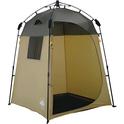 Imagen de Lumaland Where Tomorrow Tienda de Campaña Pop Up Ducha Camping Cambiador Portátil para Privacidad al Aire Libre Carpa Aseo Impermeable con Protección UV 155x155x220 cm/Marrón