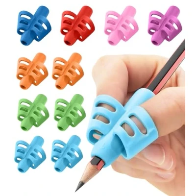 Imagen de Stylo Agarre ergonómico Pack de 10 empuñaduras para lápices niños y adultos adaptadores zurdos diestros mejora la escritura a mano