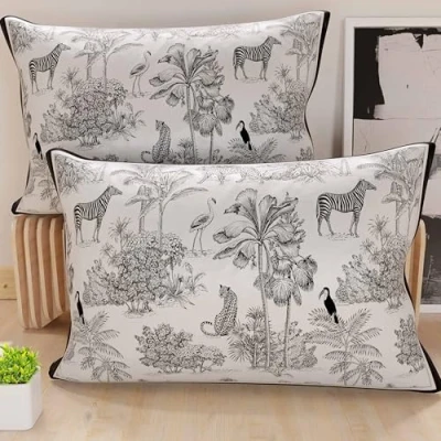 Imagen de PETTI Artigiani Italiani Par de Fundas Almohada Microfibra 50 x 70 cm, para decoración Dormitorio, sofá, salón, Juego 2 cojín, Funda cojín Animalier 02, 100% Made in