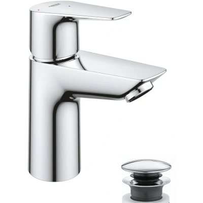 Imagen de Grohe Start Edge QuickFix Grifo de lavabo monomando S (vaciador push open, menor consumo agua, altura 147mm), cromo, 23900001