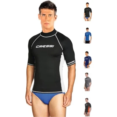 Imagen de Cressi Rash Guard Man, Hombre, Negro (Negro/Blanco) , XL
