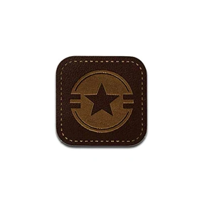 Imagen de Cuero Estrella Parches Termoadhesivos Bordados Aplique Para Ropa, Tamaño: 2,9 x cm
