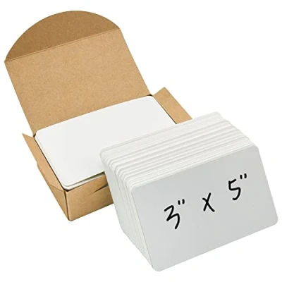 Imagen de VANRA 300 tarjetas de índice en blanco 3 x 5 pulgadas, notas gruesas cartulina 110 libras, estudio sin rayas para aprendizaje escolar, oficina (blanco, paquete