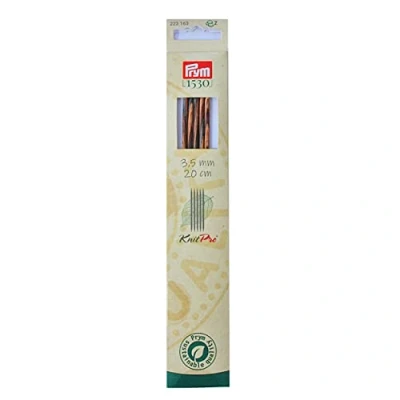 Imagen de Prym Strumpfstricknadeln Natural Farbig 20 cm 3,50 mm Agujas de Tejer, Madera, Multicolor, 3,5