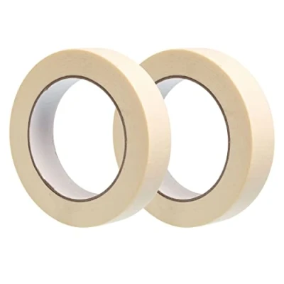 Imagen de Gocableties Cinta de enmascarar 25 mm x 50 m Carrocero pintor para proteger las superficies al decorar Adhesivo sin disolventes Pack 2 rollos