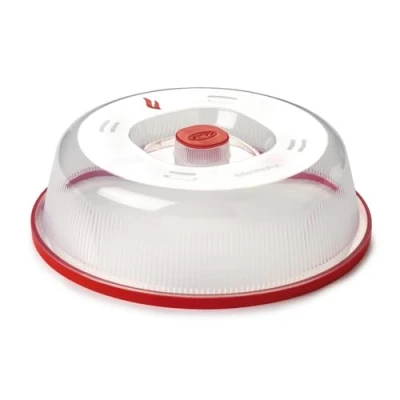 Imagen de Snips, Campana, Tapadera 26,2 x 7,6 cm, Tapa de Microondas Color Rojo y Transparente, Made in Italy