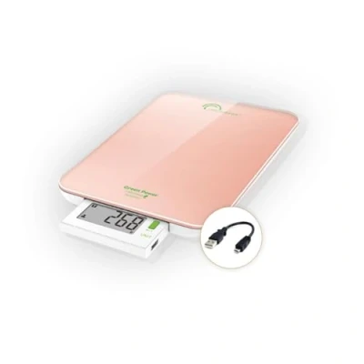 Imagen de LITTLE BALANCE 8184 Slide 6 USB Rosa, Balanza de cocina sin pilas, Recarga por USB, kg, Pantalla retráctil, Rosa nacarado