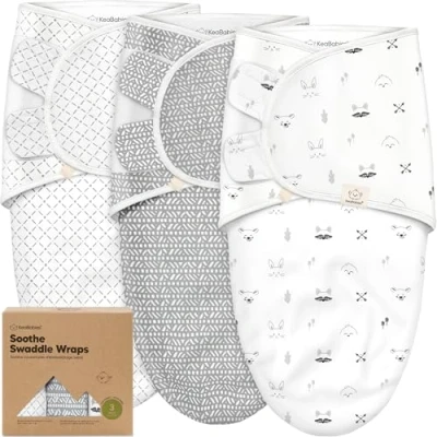 Imagen de Saco de sueño bebé orgánico 3 Pack recién Nacido Swaddles 0 Meses Ergonómico Sack Infante Swaddle Swaddling Abrigo Manta Bolsa Dormir para Nacido,