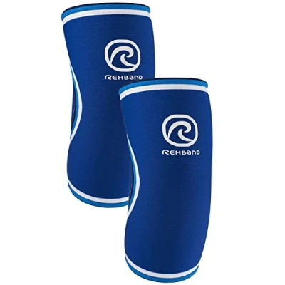 Imagen de Rehband Rx Original Elbow Support, 1 pieza, Soporte de codo para entrenamiento con pesas neopreno 5 mm, manga codo, Color:Azul Par, Talla:M