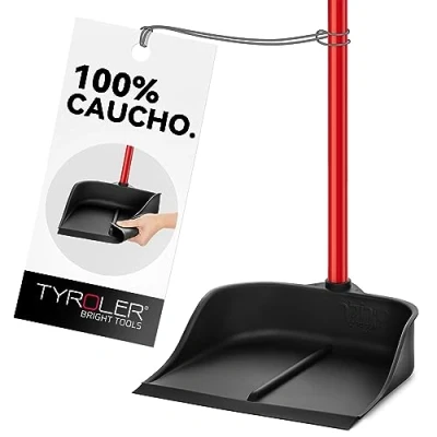 Imagen de Tyroler Recogedor con Mango Largo Mágico de Caucho Natural Sólido 105 cm Diseño Pie Vale para Cualquier Escoba o Cepillo Mano Los Mejores Recogedores el Hogar Lobby