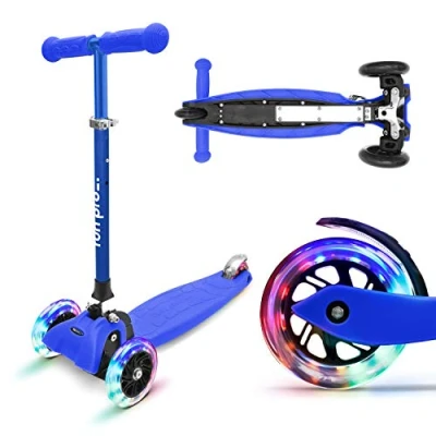 Imagen de fun pro One,Der sichere Premium Kinderroller, Vergleichstestsieger, LED Räder, faltbar, AB Kleinkind Junge Mädchen, Händler aus HH, 3 Jahre Garantie (Roller, Kickboard, Tretroller), 4 5 6