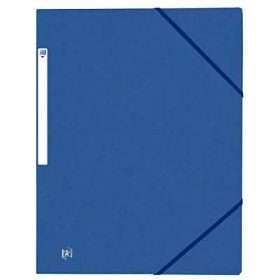 Imagen de OXFORD Lote de 50 camisas 3 solapas Top File + A4 con funda elástica para tarjeta, color azul