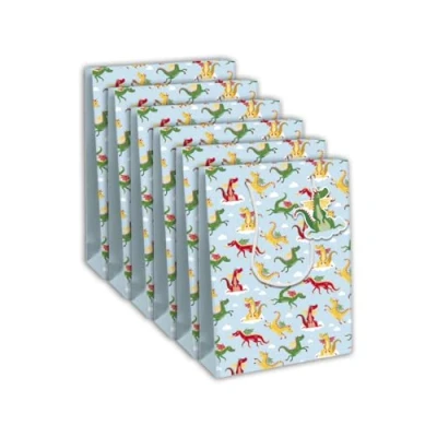 Imagen de Eurowrap 32475 2Cpack Juego de 6 bolsas regalo Excellia, tamaño ancho, 26,5 x 14 33 cm, 210 g, diseño dragones, embalaje regalo, ideal para: Juegos Sociedad, Puzzles