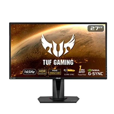 Imagen de ASUS VG27AQZ Monitor HDR TUF Gaming, 27 Pulgadas, WQHD (2560 x 1440), IPS, 165 Hz, Extreme Low Motion Blur sync, G SYNC Compatible, Adaptive 1 ms (MPRT), HDR10