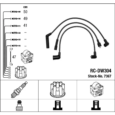 Imagen de NGK 7367 Juego de Cables Encendido 4 DAEWOO: Matiz I Hatchback, Furgón