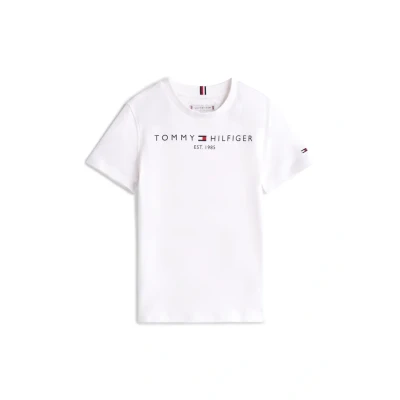 Imagen de Tommy Hilfiger Infantil Unisex Camiseta Manga Corta Essential Tee Cuello Redondo, Blanco (White), 6 Años