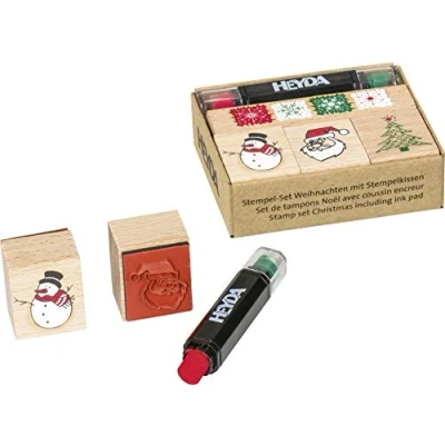 Imagen de Heyda 204888482 Juego de sellos (Navidad) (8 x 6 3 cm, madera)