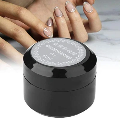 Imagen de Efecto Espejo Uñas, Gel Paint Nail Art, Esmalte de Uñas Metálico, Pintado con Metálicas Barniz UV para Metal (plata)