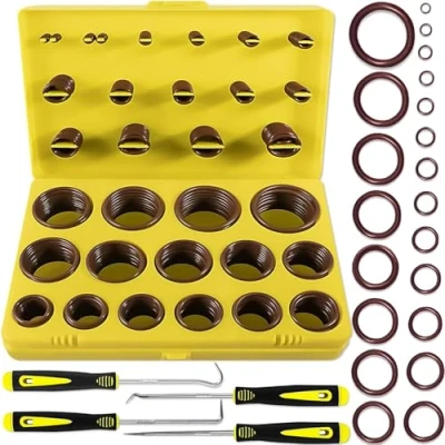 Imagen de XBVV 386 PCS 30 tamaños métrico Viton O Ring Surtido Kit para varios productos químicos, cilindro, hidráulico, automotriz y sanitaria lavadora de presión tórica reparaciones