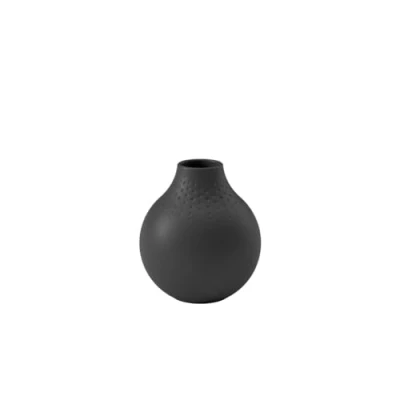Imagen de Villeroy &amp; Boch 10 1682 5516 Collier Noir Jarrón Perle No. 3, Porcelana, Negro, Pequeño