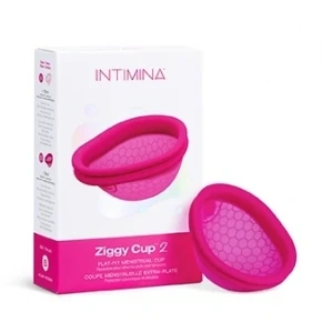 Imagen de Ziggy Cup 2 de INTIMINA, Disco Menstrual Ultrafino Reutilizable con Diseño Extraplano, Copa Reutilizable, (Tamaño B)
