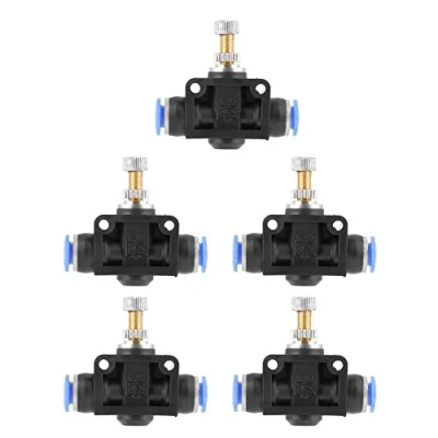 Imagen de Conector Neumático de la Válvula Flujo Neumático, 5 unids Control Aire del Controlador Velocidad 6mm