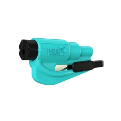 Imagen de Resqme La herramienta original para llavero de escape emergencia automóvil, cortador cinturón 2 en 1 y rompevidrios, fabricado EE. UU., Verde Azulado