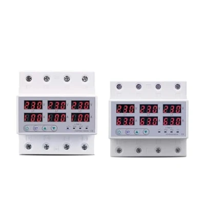 Imagen de GYEWRIVMO TOVPD3 63VA DIN Rail 3 Phase Adjustable Over and Under Voltage Protector Relay with Current Protection * 220V 380V (63A N 3X230V)
