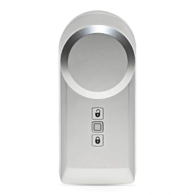 Imagen de Homematic IP Smart Home 160556A0 Accionamiento de cerradura electrónica para puerta, puerta sin conversión, apertura controlable mediante aplicación, Alexa y
