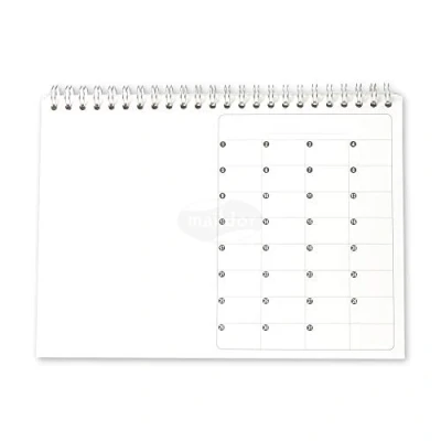 Imagen de Clairefontaine ES Maildor Ref GB009O Calendario blanco para personalizar 21,5 x 16 cm, espacio fotos en cada mes, adecuado cualquier año Decorar con bolígrafos, lápices