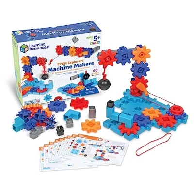 Imagen de Learning Resources Constructores de máquinas Explorers, 50 Piezas, 5+ años, Construir, Kits Stem, ingeniería, los niños construyen Sus Propios Juguetes (LER9462)