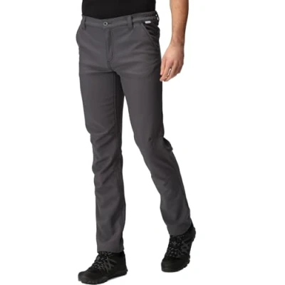 Imagen de Regatta Fenton Pantalón Tejido Softshell Impermeable Trousers, Hombre, Seal Grey, 32&quot;