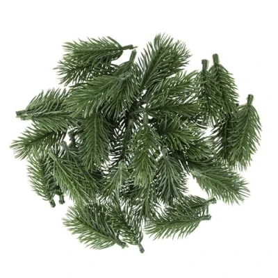 Imagen de Ideen mit Herz ramas de abeto decorativas verde 6 cm largo 45 unidades artificial corona Adviento decoración