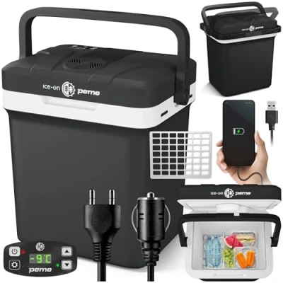 Imagen de peme Esencial 23 L Night Sky Termoeléctrico con Modo Eco AC/DC para Enfriar y Calentar Caja Térmica Conexión de 12 Voltios 230 Mini Frigorífico Coche Camping