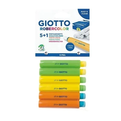 Imagen de GIOTTO, Porta tizas de plástico colores, con 1 gratis, Colores Surtidos, 6 uds.